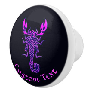 Purple Celtic Knot Scorpion Ceramic Knob