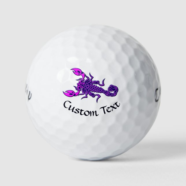 Purple Celtic Knot Scorpion Golf Balls (Front)