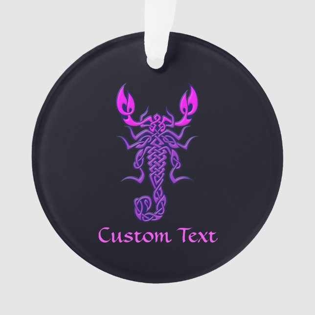 Purple Celtic Knot Scorpion Ornament (Front)