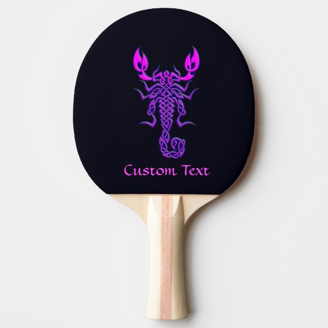 Purple Celtic Knot Scorpion Ping Pong Paddle (Front)