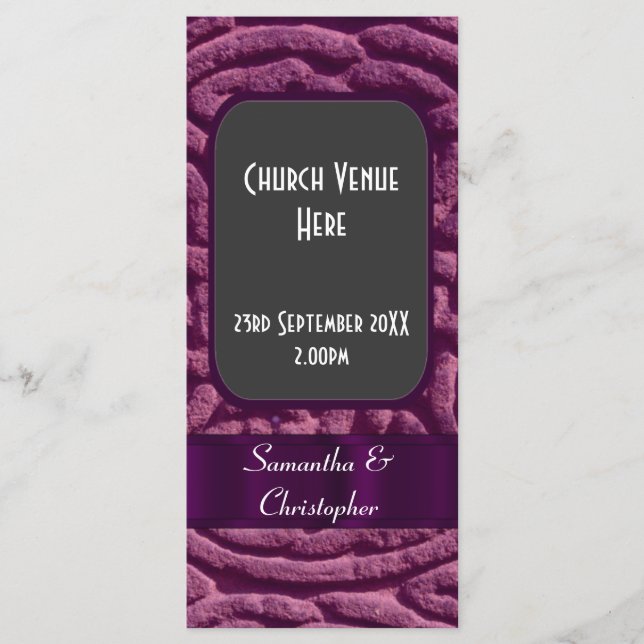 Purple celtic knot wedding program (Front)
