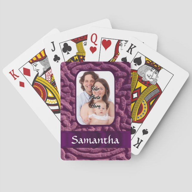 Purple Celtic knotwork symbol Playing Cards (Back)
