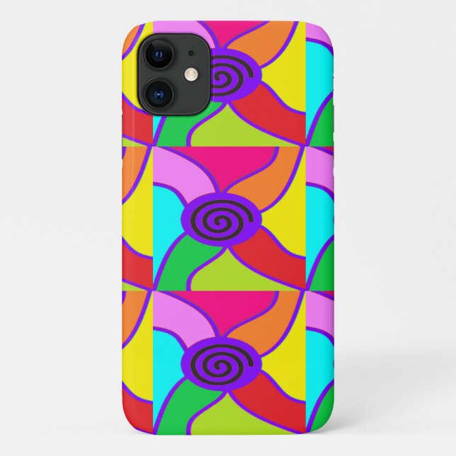 Purple centered hippie style art spiral scope  fla Case-Mate iPhone case (Back)