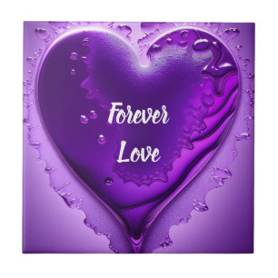 Purple Ceramic Love Forever Tile