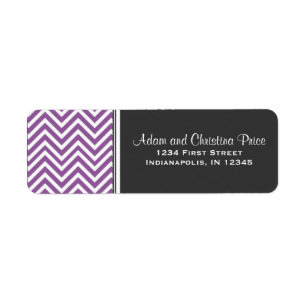 Purple Chalkboard Chevron Address Label