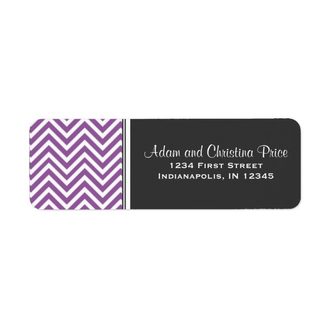 Purple Chalkboard Chevron Address Label (Front)
