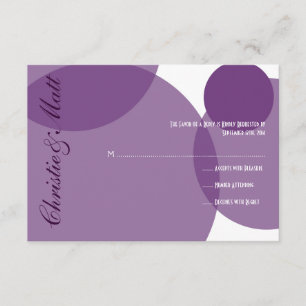 Purple Champagne Bubbles Modern Wedding RSVP Card