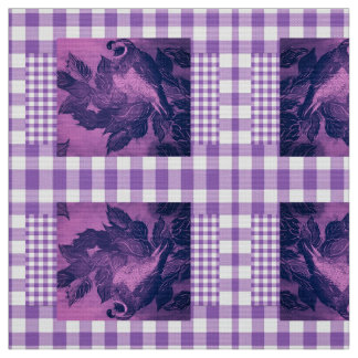 Purple Chck Quail Fabric