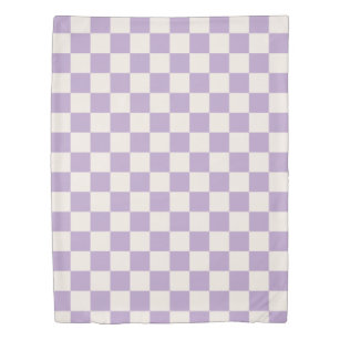 Purple Check, Chequerboard Pattern, Chequered Duvet Cover