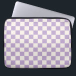 Purple Check, Chequerboard Pattern, Chequered Laptop Sleeve<br><div class="desc">Chequered Pattern – purple and cream white chequerboard.</div>