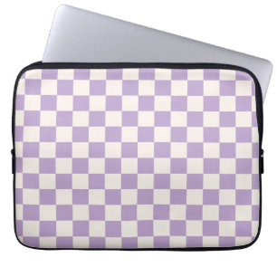 Purple Check, Chequerboard Pattern, Chequered Laptop Sleeve