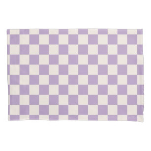 Purple Check, Chequerboard Pattern, Chequered Pillowcase