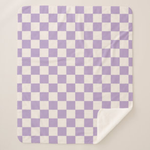 Purple Check, Chequerboard Pattern, Chequered Sherpa Blanket