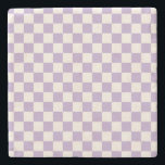 Purple Check, Chequerboard Pattern, Chequered Stone Coaster<br><div class="desc">Chequered Pattern – purple and cream white chequerboard.</div>