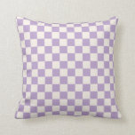 Purple Check, Chequerboard Pattern, Chequered Throw Pillow<br><div class="desc">Chequered Pattern – purple and cream white chequerboard.</div>