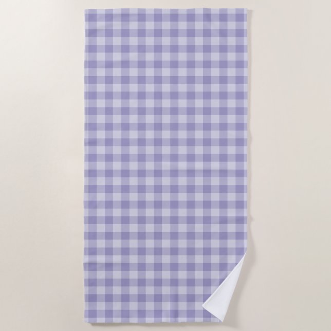 Purple Checkerboard Pattern Beach Towel (Front)