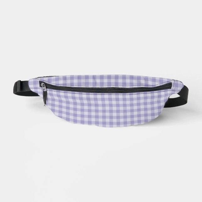 Purple Checkerboard Pattern Fanny Pack (Front)
