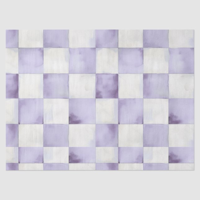 Purple Checkered Decorative Tissue Wrap Paper (Front)