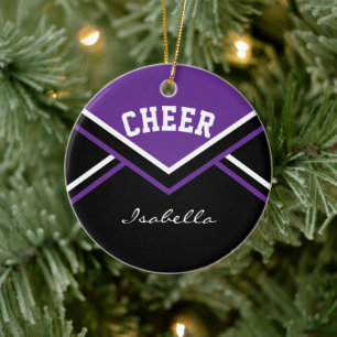 Purple Cheer 2 for a Cheerleader 📣💖 Ceramic Ornament