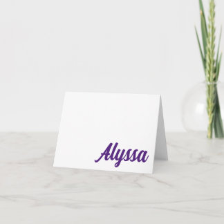 PURPLE CHEER Ft. Worth, TX  Personalized Note Card