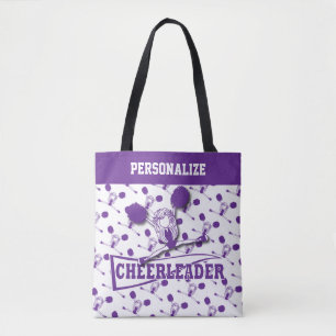 Purple Cheerleader Girl - All Over Print Tote Bag