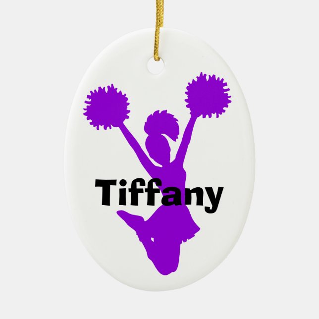 Purple Cheerleader Ornament (Front)