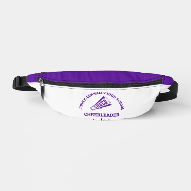 Purple Cheerleader Personalized High School Fanny Pack (Front)