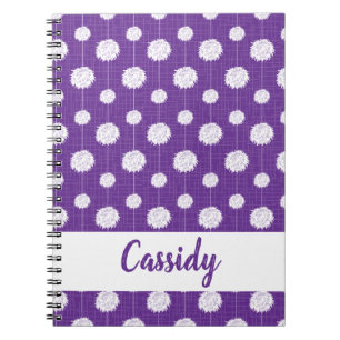 Purple Cheerleader Pom Pom Pattern Notebook