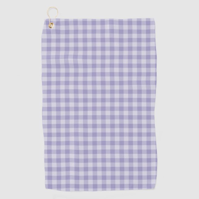 Purple Chequerboard Pattern Golf Towel (Front)