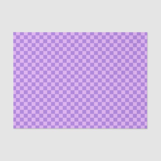 Purple Chequerboard Pattern Tissue Paper (Front)