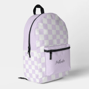 Purple Chequered Backpack 