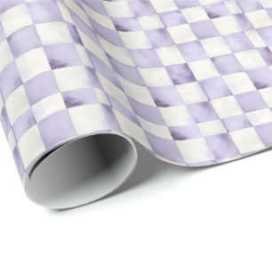 Purple Chequered Decorative Gift Wrap Paper