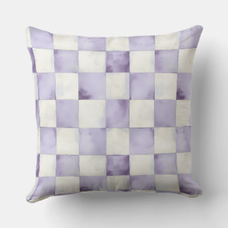 Purple Chequered Decorative Throw Pillow