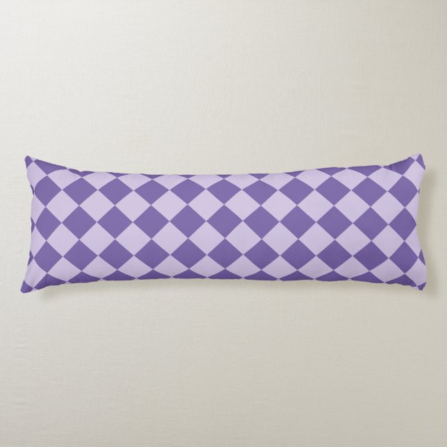 Purple Chequered Diamond Pattern Body Pillow (Front)