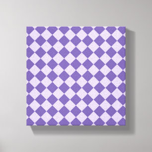 Purple Chequered Diamond Pattern Canvas Print