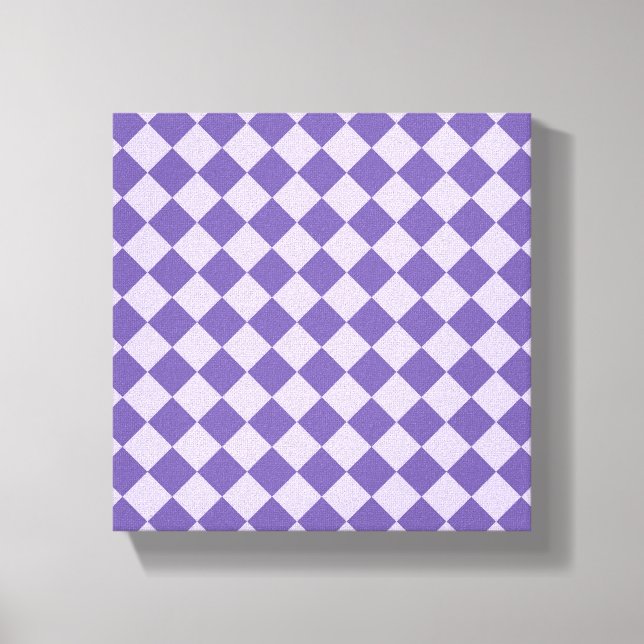 Purple Chequered Diamond Pattern Canvas Print (Front)