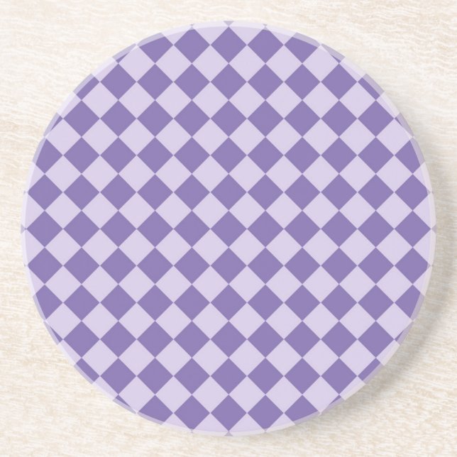 Purple Chequered Diamond Pattern Coaster (Front)
