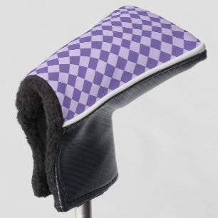 Purple Chequered Diamond Pattern Golf Head Cover