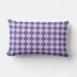 Purple Chequered Diamond Pattern Lumbar Pillow