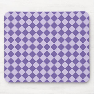 Purple Chequered Diamond Pattern Mouse Pad
