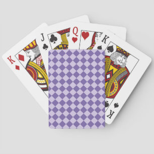Purple Chequered Diamond Pattern Playing Cards