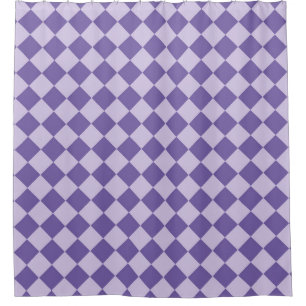 Purple Chequered Diamond Pattern Shower Curtain