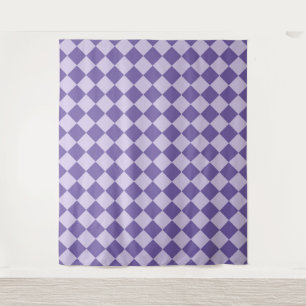 Purple Chequered Diamond Pattern Tapestry