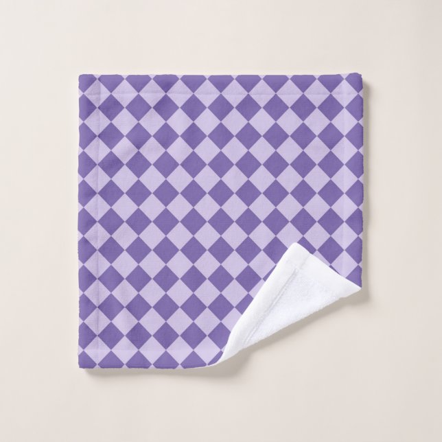 Purple Chequered Diamond Pattern Wash Cloth (Wash Cloth)