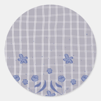 Purple chequered floral sticker