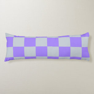 Purple Chequered Gingham Pattern Body Pillow