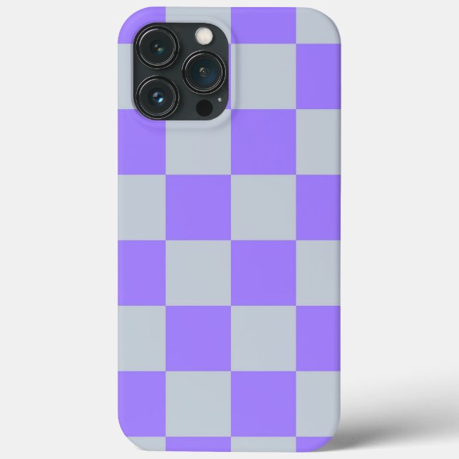 Purple Chequered Gingham Pattern Case-Mate iPhone Case (Back)