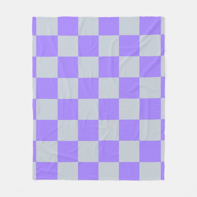 Purple Chequered Gingham Pattern Fleece Blanket (Front)