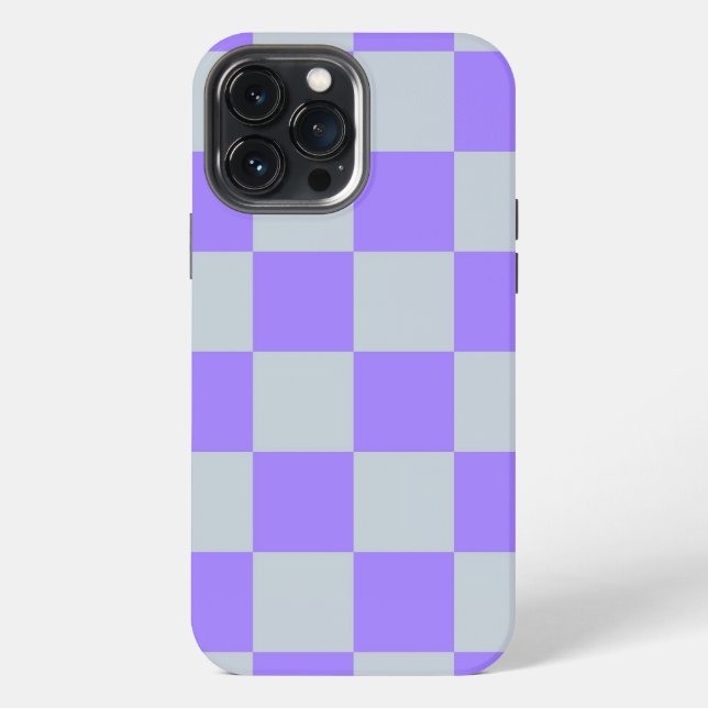 Purple Chequered Gingham Pattern iPhone Case (Back)