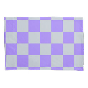 Purple Chequered Gingham Pattern Pillowcase